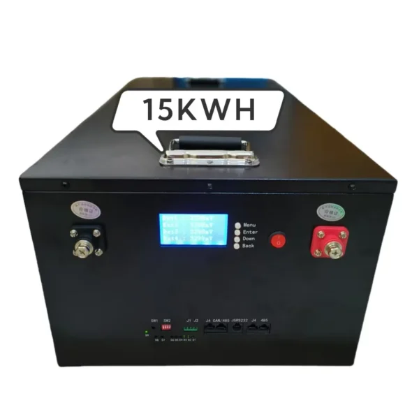 HFH 51.2v 300Ah LiFePo4 Lithium Ion Battery Pack Home Use IP65 Protection Class BMS CAN Communication Port 48v Battery Storage